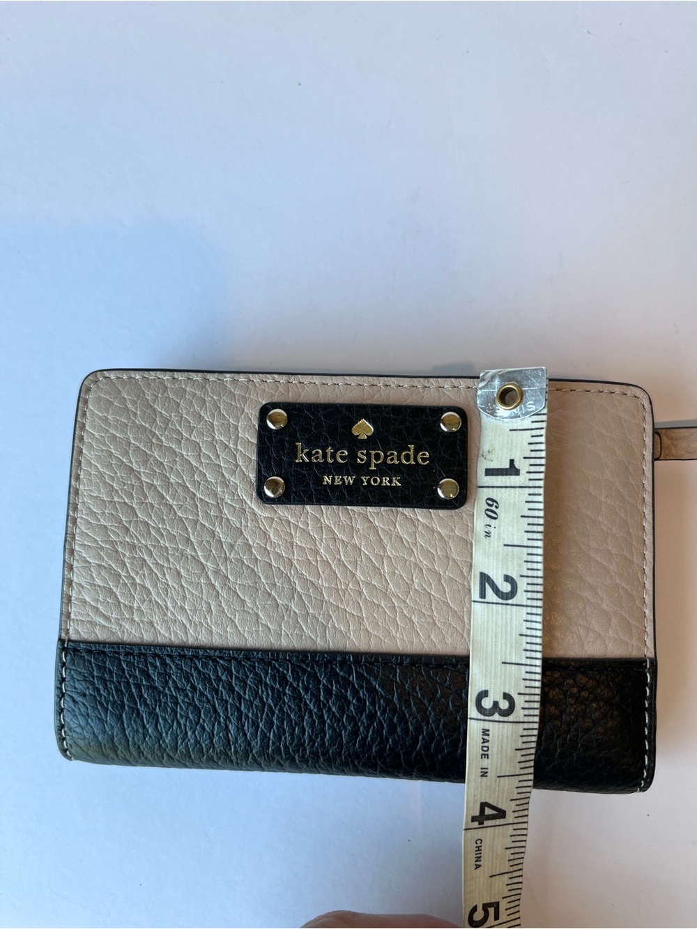 Kate Spade Tellie Two Tone Black Cream Colorblock Wallet - Picture 8 of 9